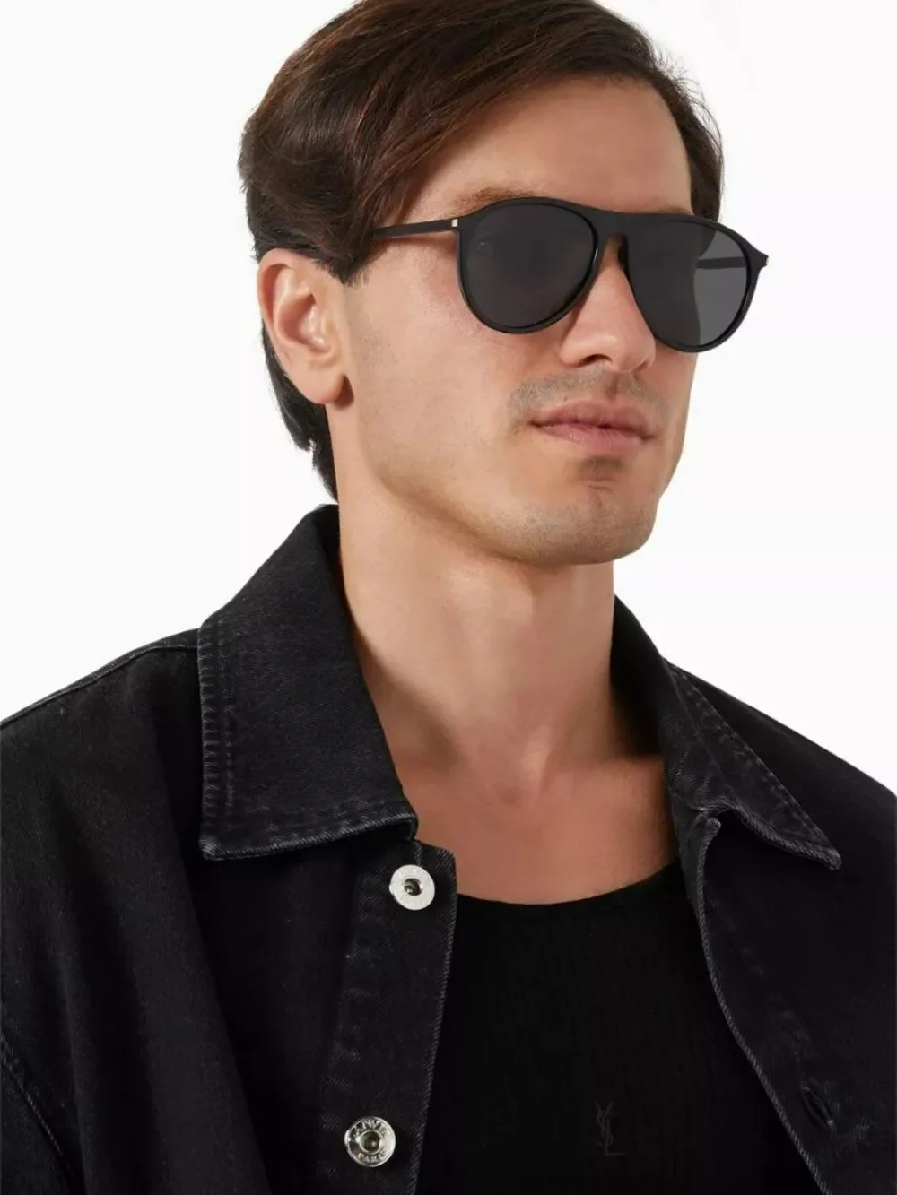 Saint Laurent Men Sunglasses Black Grey Pilot SL667 001 NEW AUTHENTIC